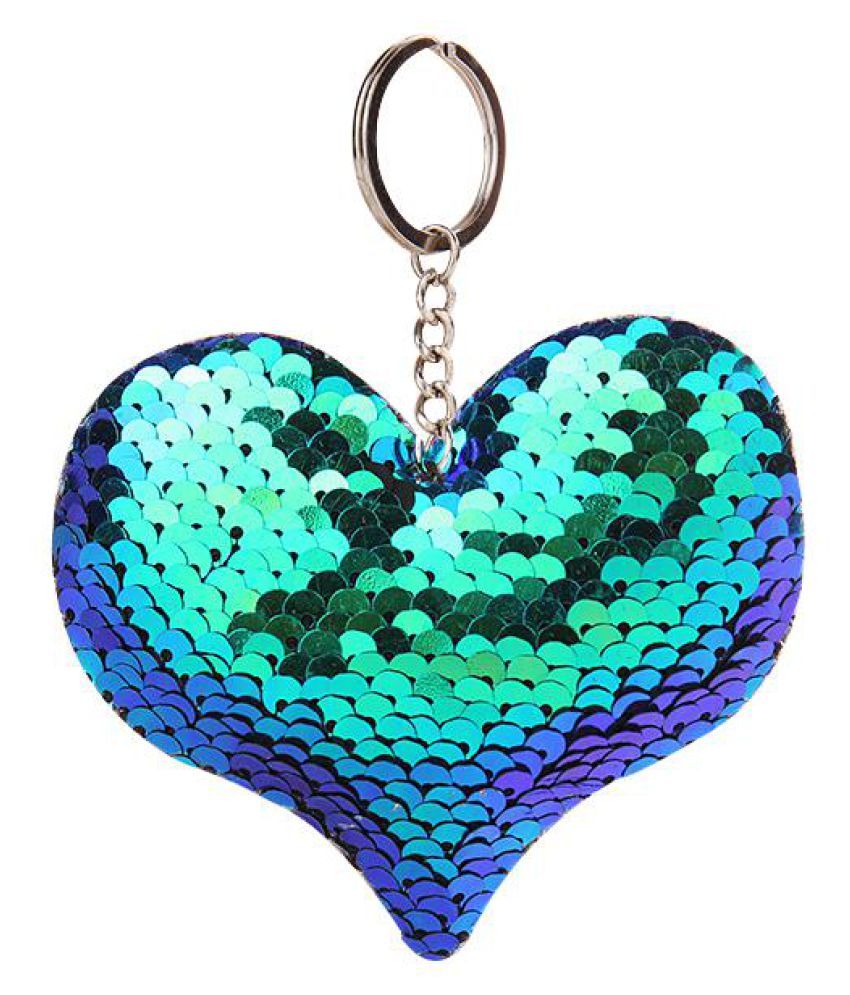 Glitter Sequin Pineapple Heart Key Ring Holder Keychain Car Bag Pendant ...