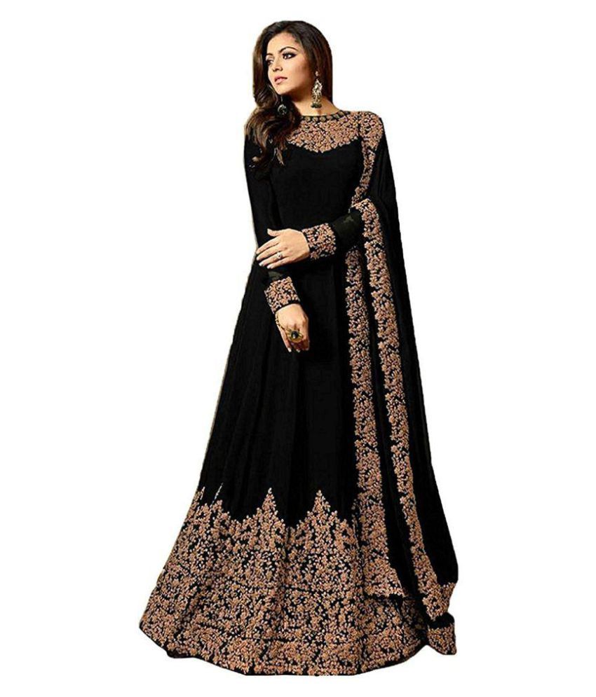georgette black anarkali dress