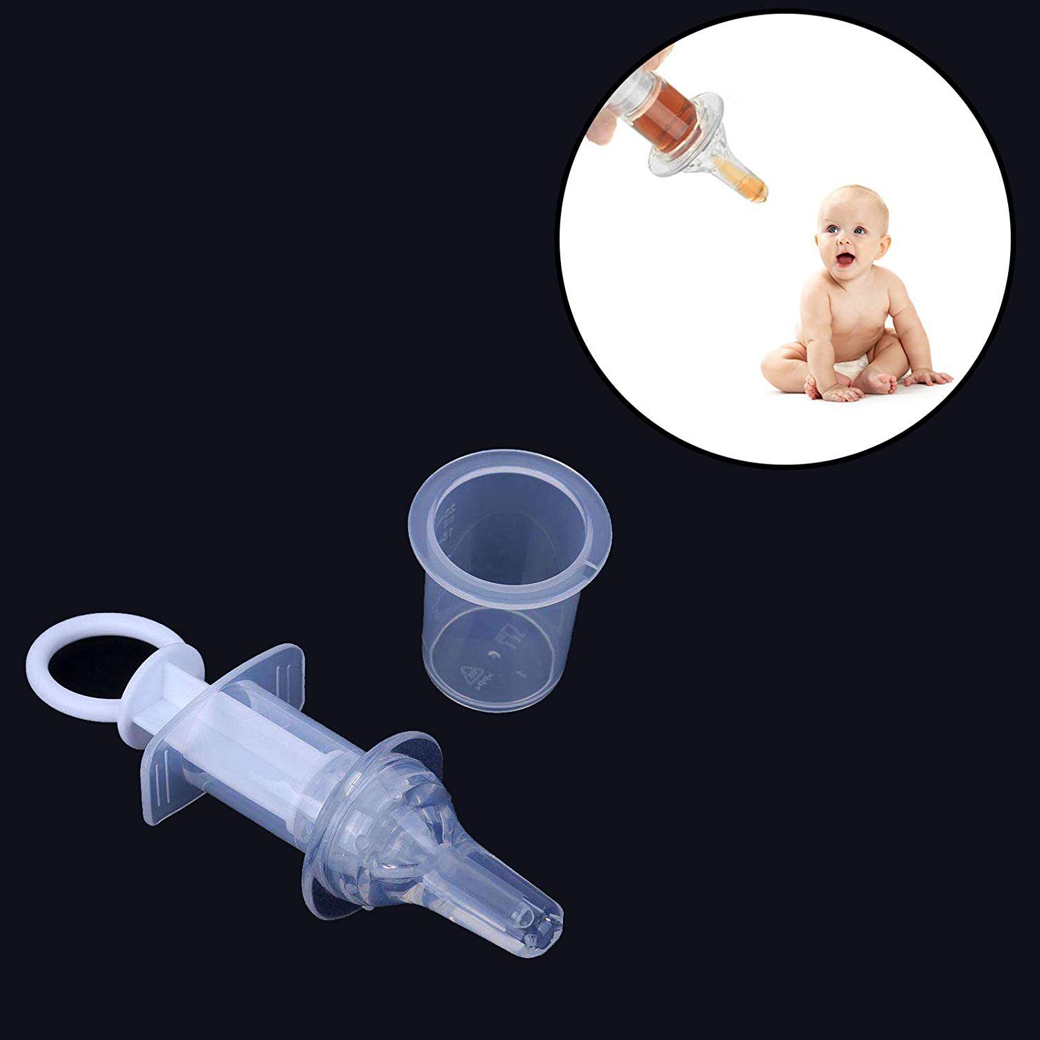     			Safe-O-Kid- Pack of 2-High Quality, BPA Free Silicone Liquid Medicine Feeder/ Dropper for Baby