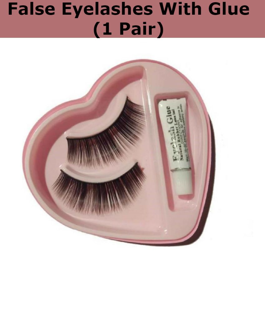 False Eyelashes With Glue Set (1 Pair) Buy False Eyelashes With Glue