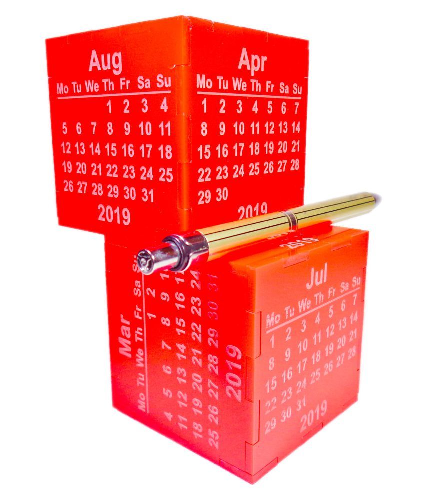 NEKBAL Cube Desk Calendar 2019, Desktop Calendar for Office and Home