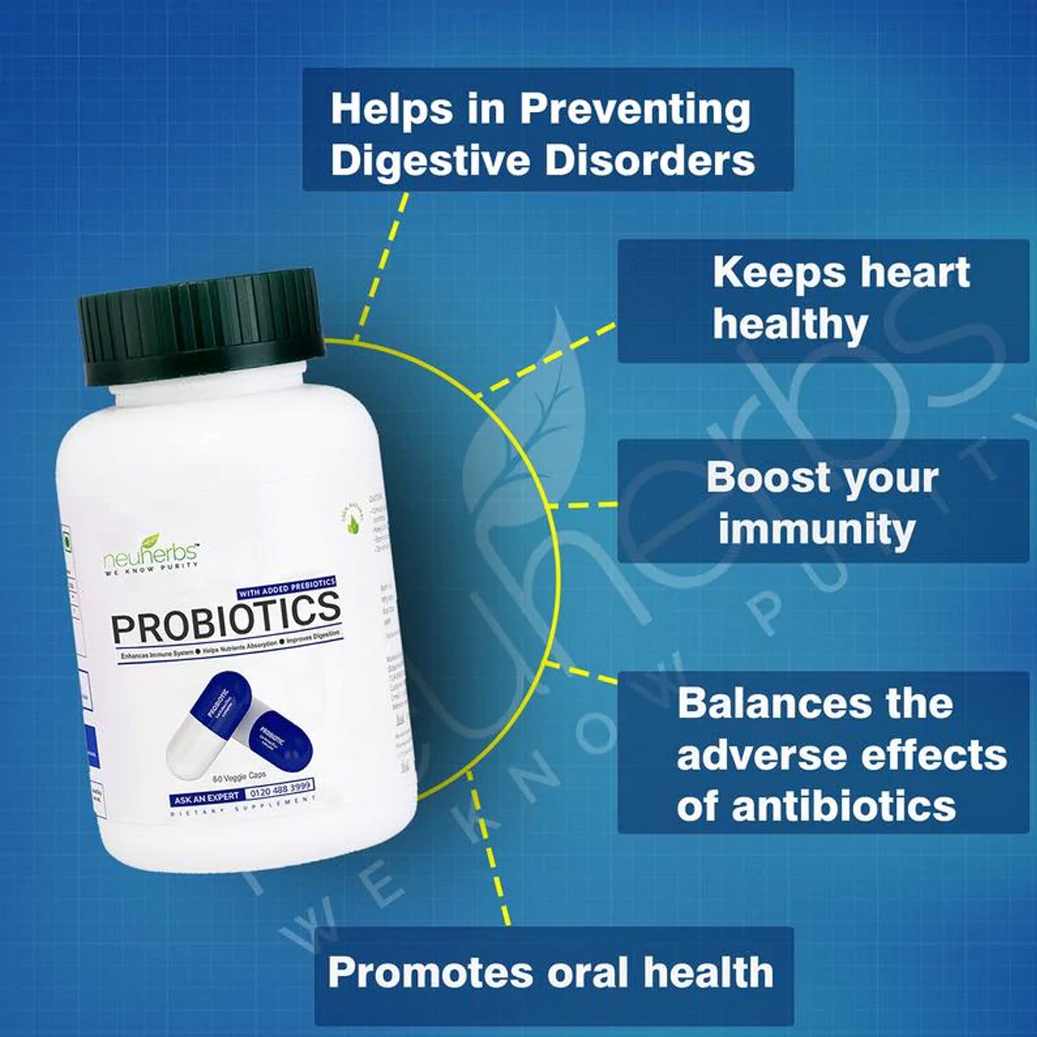 Neuherbs Advanced Probiotics & Prebiotics Supplement (For Healthy