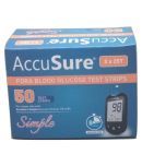 ACCUSURE Simple Blood Glucose Test Strip - 50 Strips