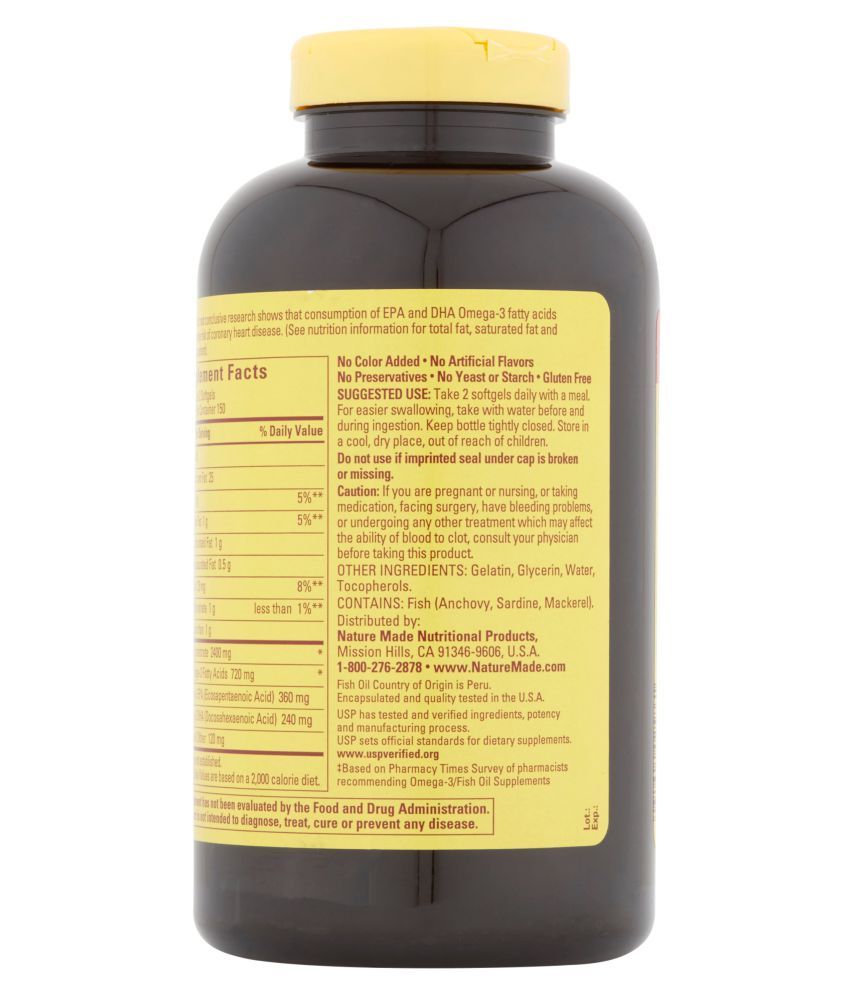 Nature Made Flaxseed Oil Made With Organic Flaxseed Oil 1400mg Omegs 3