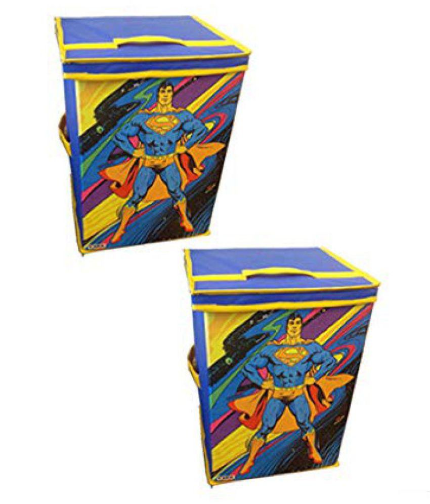 SuperMan Toys Organizer (Set of 2 pcs), Storage Box for Kids, with top lid, Big