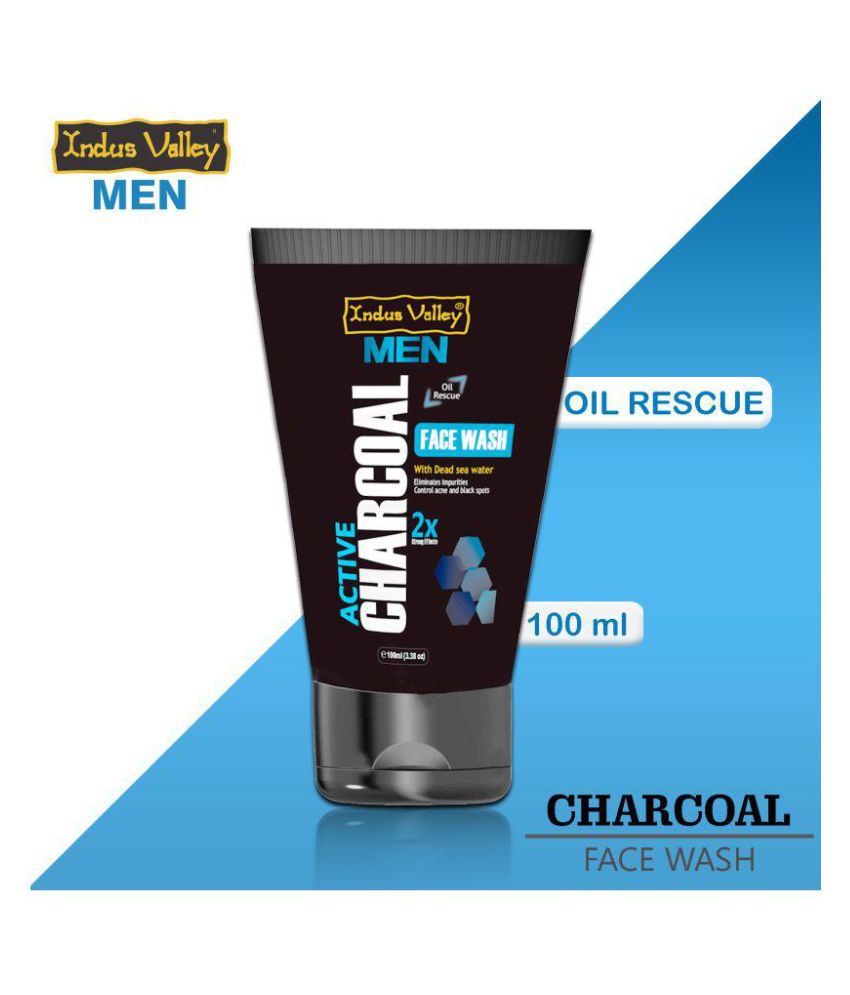 Indus Valley Men Active Charcoal Face Wash For Acne Control and Black Spots (2x strong effects