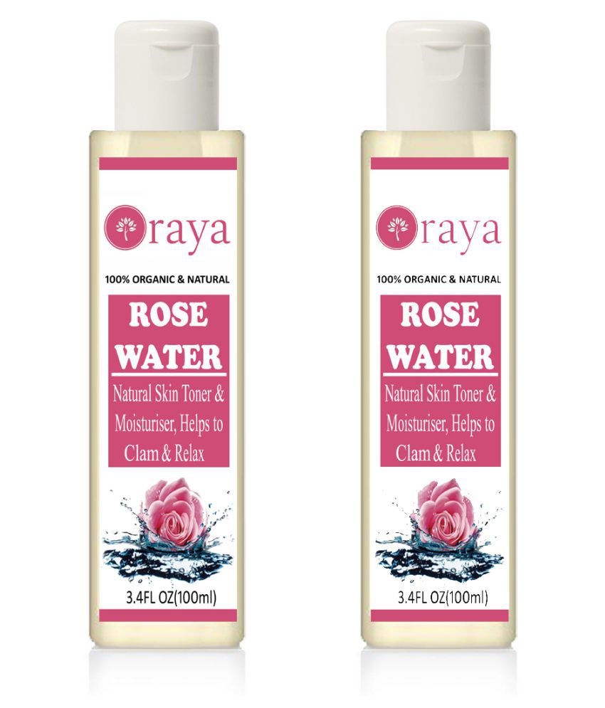ORAYA 100 % Pure & Natural Rose Water Skin Tonic 200 ml Pack of 2