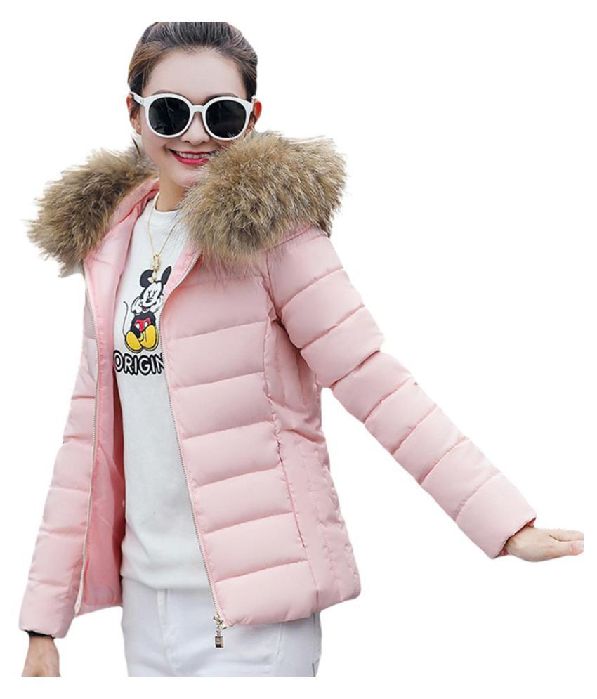 WUAI Womens Jackets Ladies Winter Warm Thick Fur Lining Coat Slim Fit Parka Fashion Hoodie Outerwear 