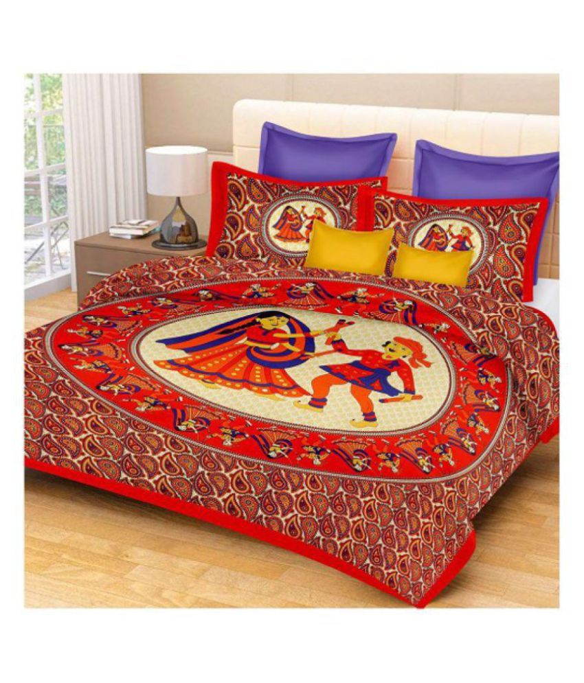 Mb Mr Badoli Cotton Double Bedsheet With 2 Pillow Covers Buy Mb