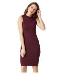 Miss Chase Polyester Red Bodycon Dress