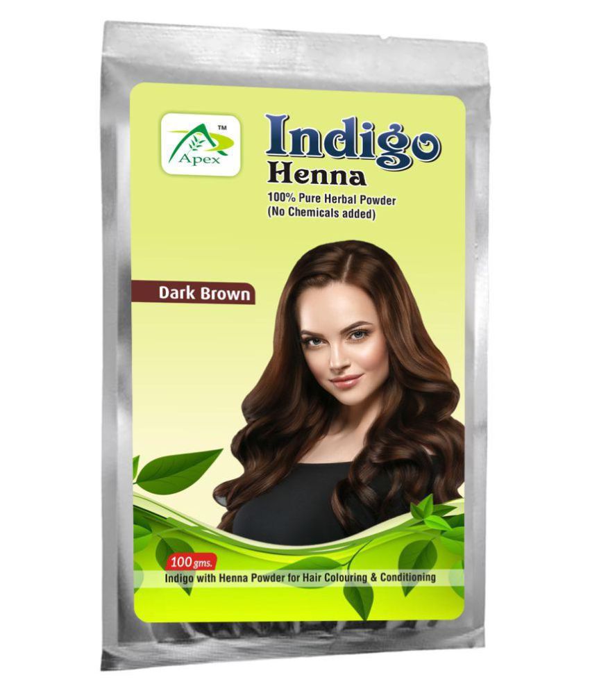 APEX HENNA 100% PURE INDIGO HENNA POWDER DARK BROWN 100 Organic Henna 100  gm: Buy APEX HENNA 100% PURE INDIGO HENNA POWDER DARK BROWN 100 Organic  Henna 100 gm at Best Prices in India - Snapdeal
