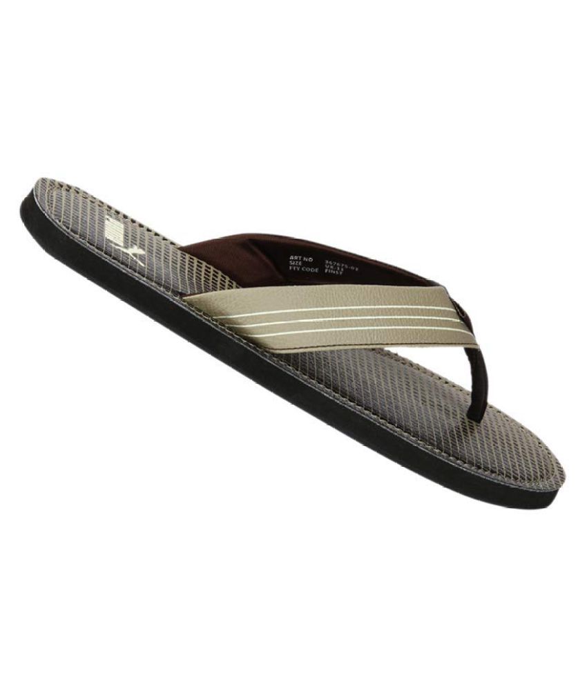 puma brown flip flops