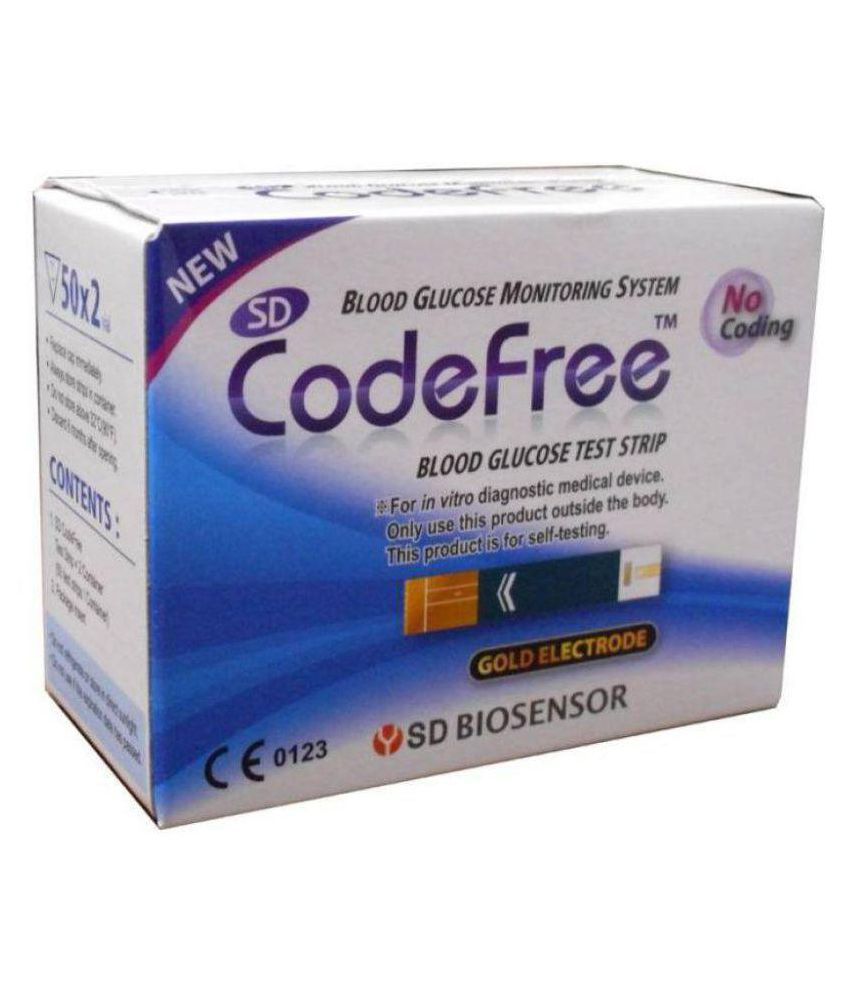     			SD Codefree Bloodglucose test strips 100 Test Strips