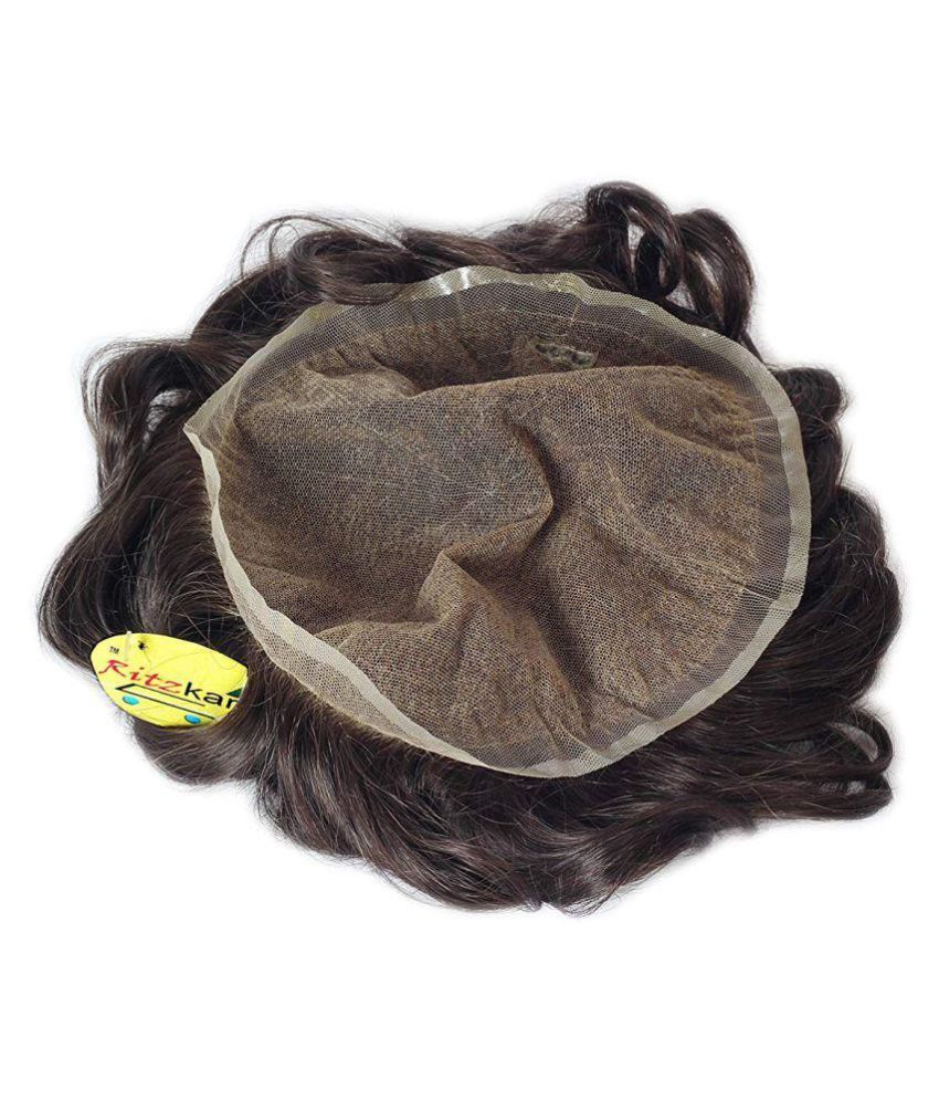 Ritzkart 7x5 Full Double Lace European Human Hair Patch Toupee For