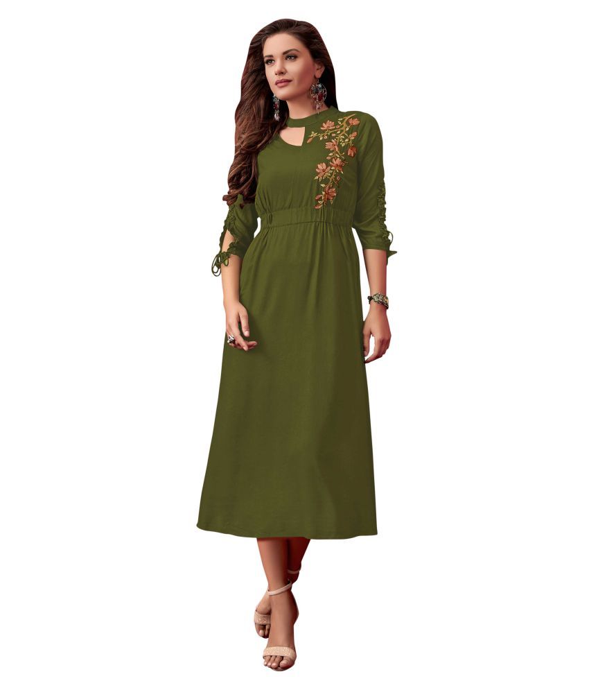 green rayon kurti