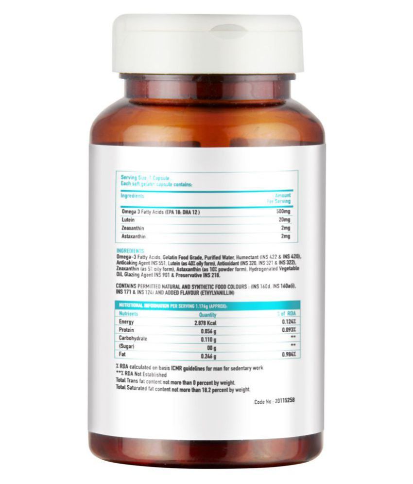 HealthKart Eye Care, with Zeaxanthin, Lutein, Astaxanthin & Omega 3