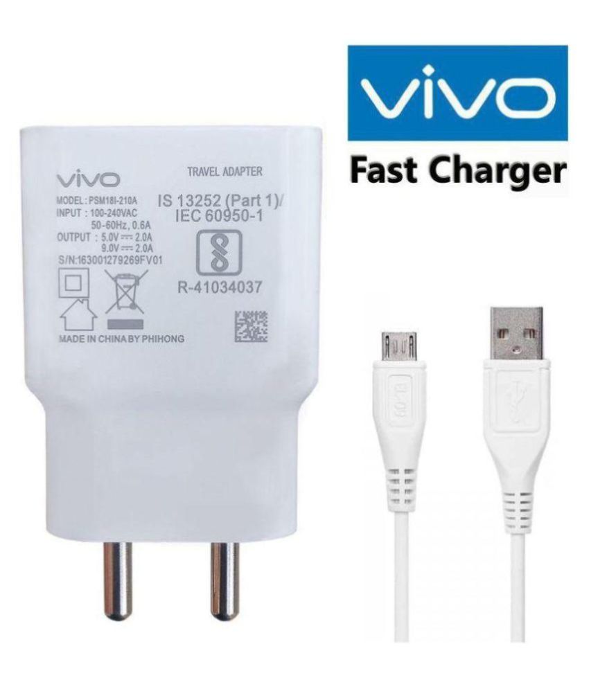 2.1A Wall Charger with USB cable for Vivo mobiles with Micro USB Cable