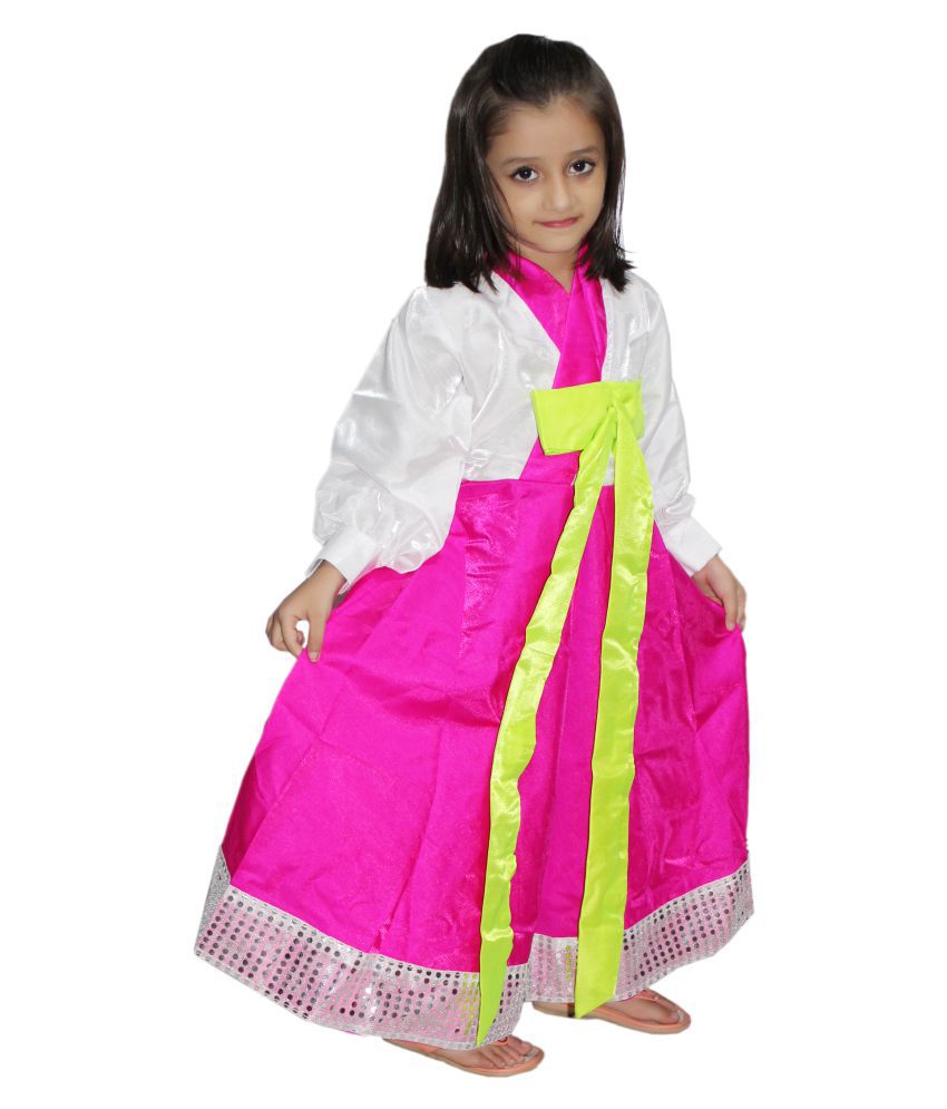     			Kaku Fancy Dresses Korean Girl Costume of International Traditional Wear For Kids School Annual function/Theme Party/Competition/Stage Shows/Birthday Party Dress