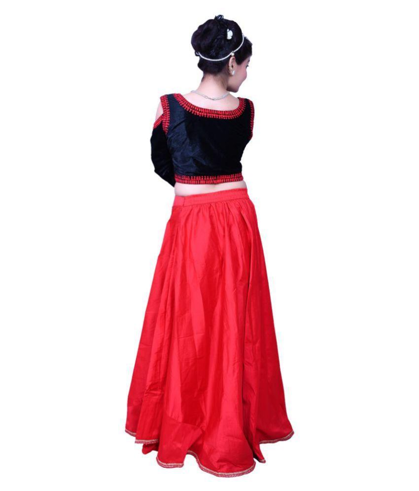 Bridaal Royal Red Silk Circular Semi Stitched Lehenga - Buy Bridaal ...