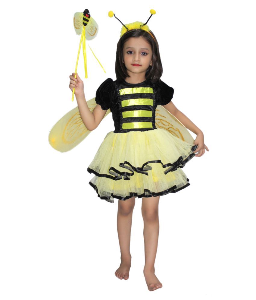 Kaku Fancy Dresses Yellow Bumbel Bee Girl Insect Costume For Kids ...