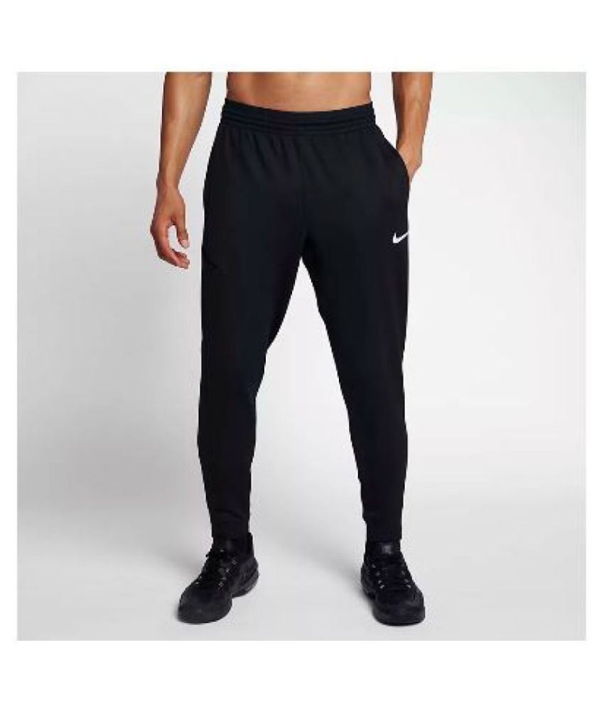 nike logo woven joggers in black