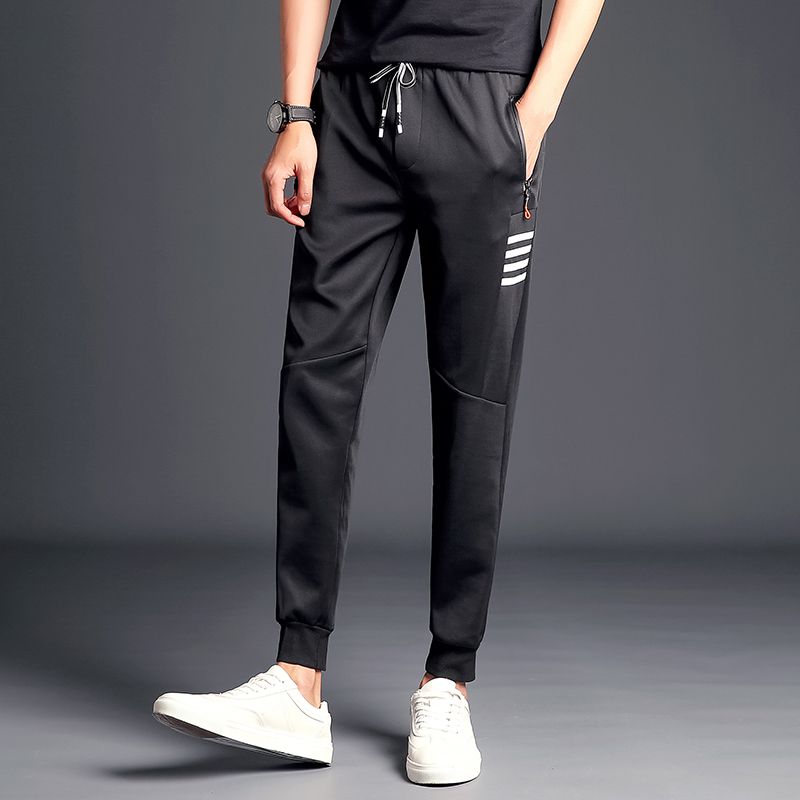 Haorun Mens Fashion Pants with Pockets Tracksuit Straight Leg Black ...