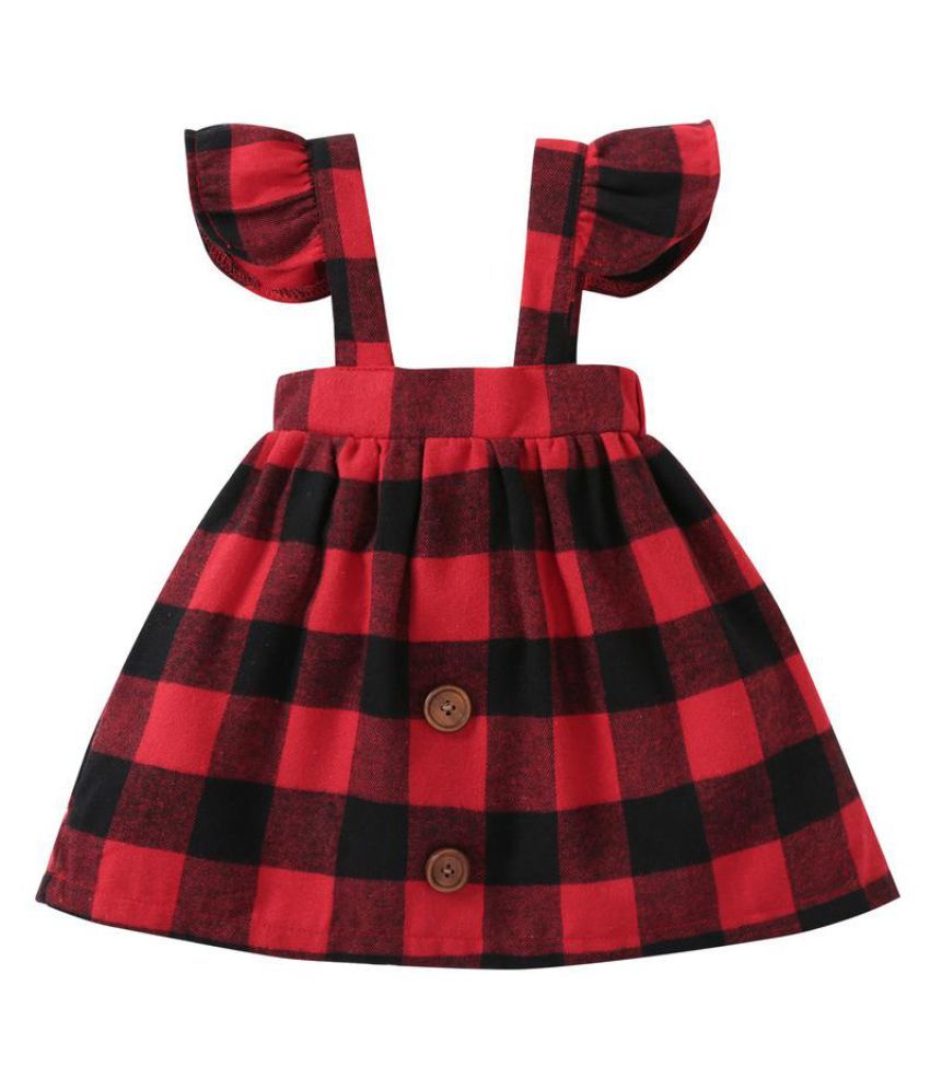 Red & Black Baby Girls Suspender Dresses For 024M Buy Red & Black