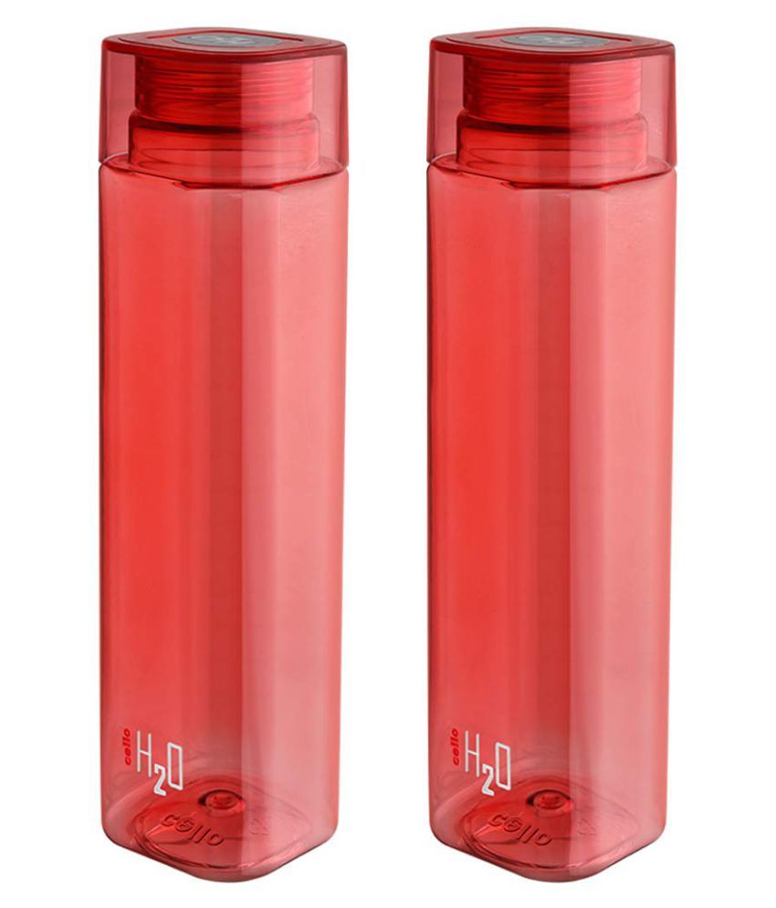 Cello H2o Squaremate Red 1000 Ml Pet Water Bottle Set Of 2 Buy Online At Best Price In India Snapdeal