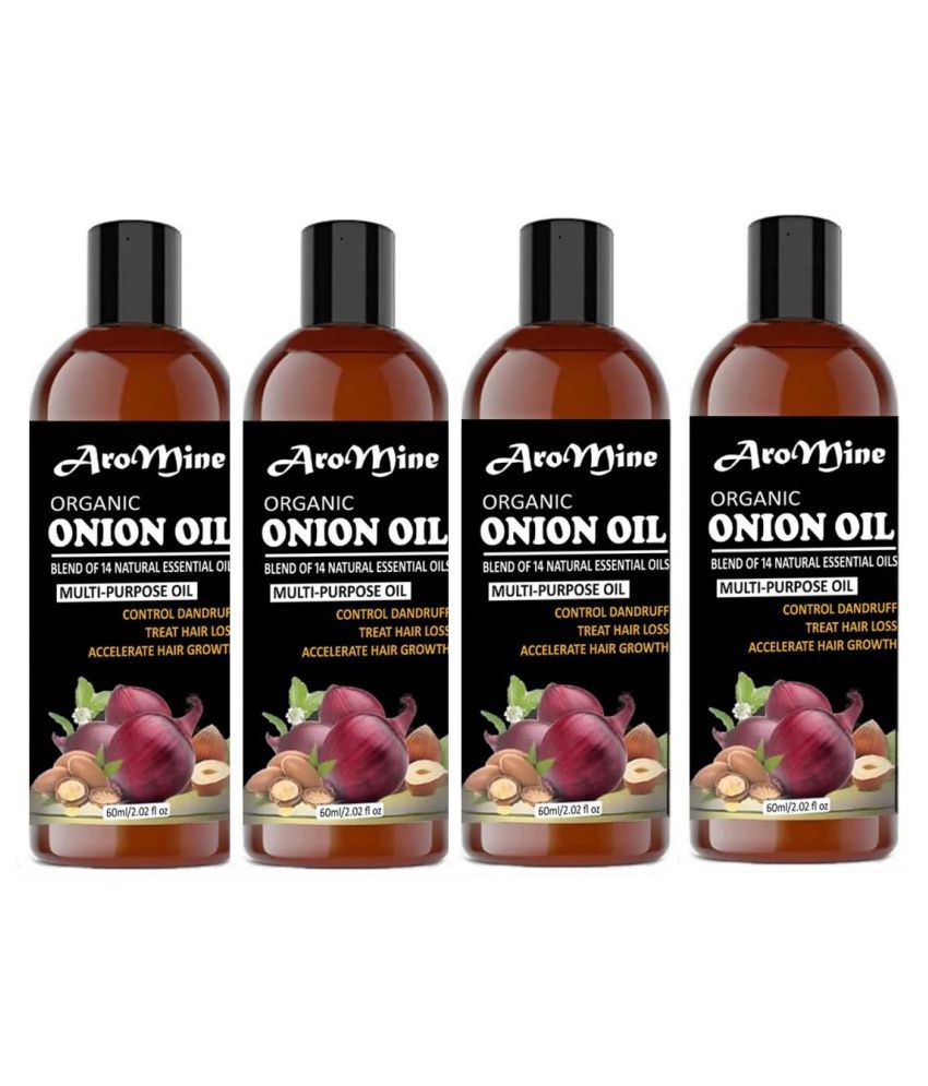 Aromine Onion Hair Oil For Hair Regrowth 240 ml Pack of 4 ...