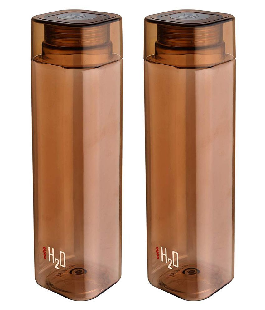 Cello H2o Squaremate Brown 1000 Ml Pet Water Bottle Set Of 2 Buy Online At Best Price In India Snapdeal