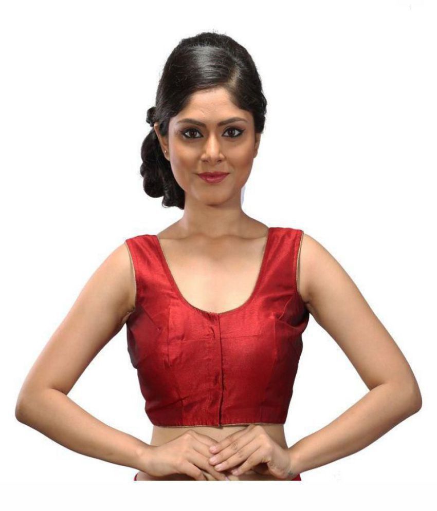Intrigue Red Silk Readymade without Pad Blouse