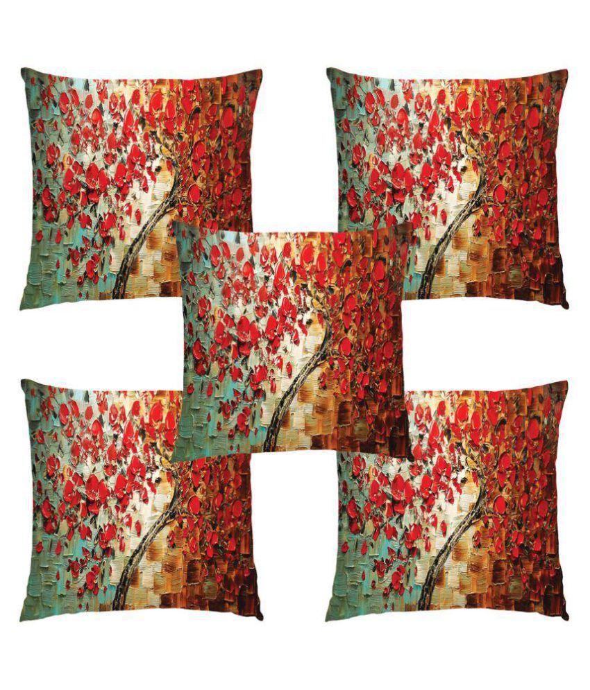     			Prince Set of 5 Velvet Cushion Covers 40X40 cm (16X16)