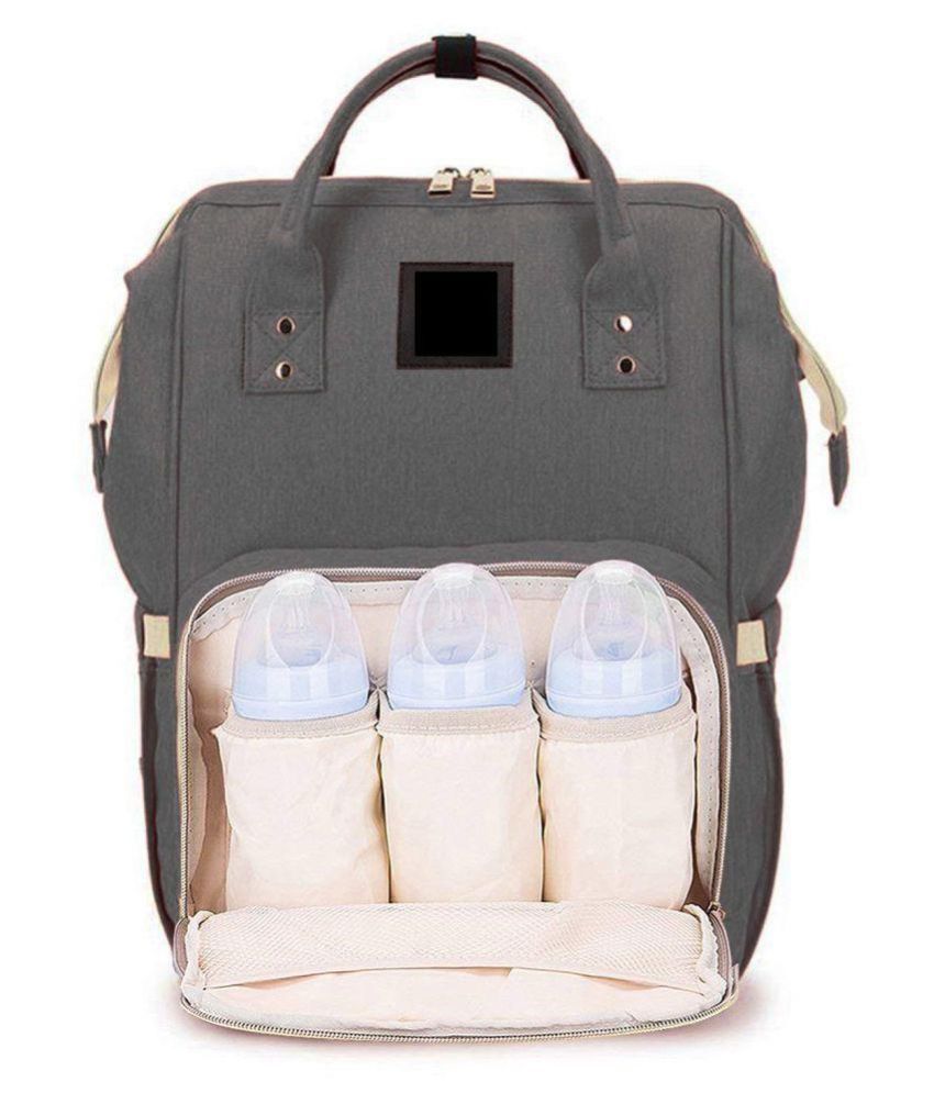 WAY BEYOND Grey Cotton Diaper Bag ( 40 cm Buy WAY BEYOND Grey Cotton