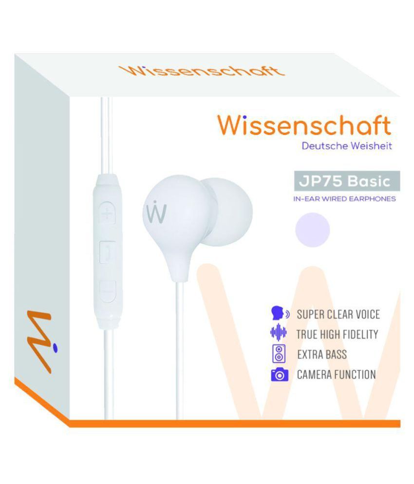 Wissenschaft JP75 Basic inEar Wired Earphones with Mic, Google