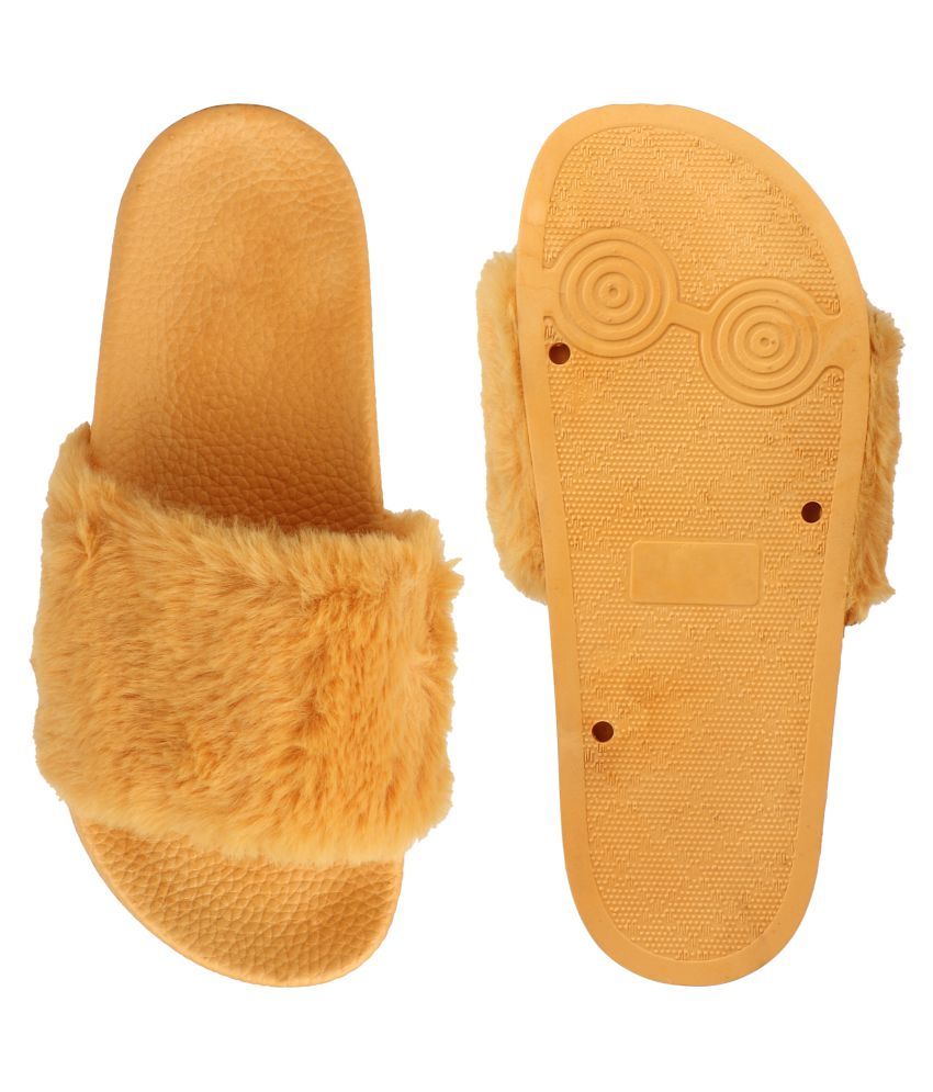 mens yellow slides