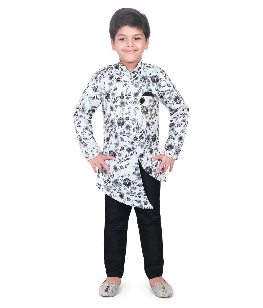 AHHAAAA Kids Ethnic Wear Indo Western Kurta and Pyjama Set for Boys 