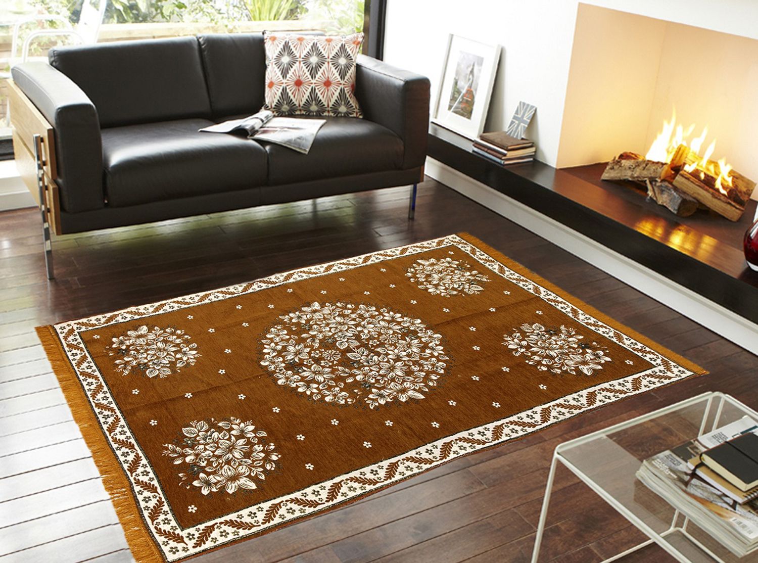 Aazeem Multi Velvet Carpet Abstract 5x7 Ft Buy Aazeem Multi Velvet