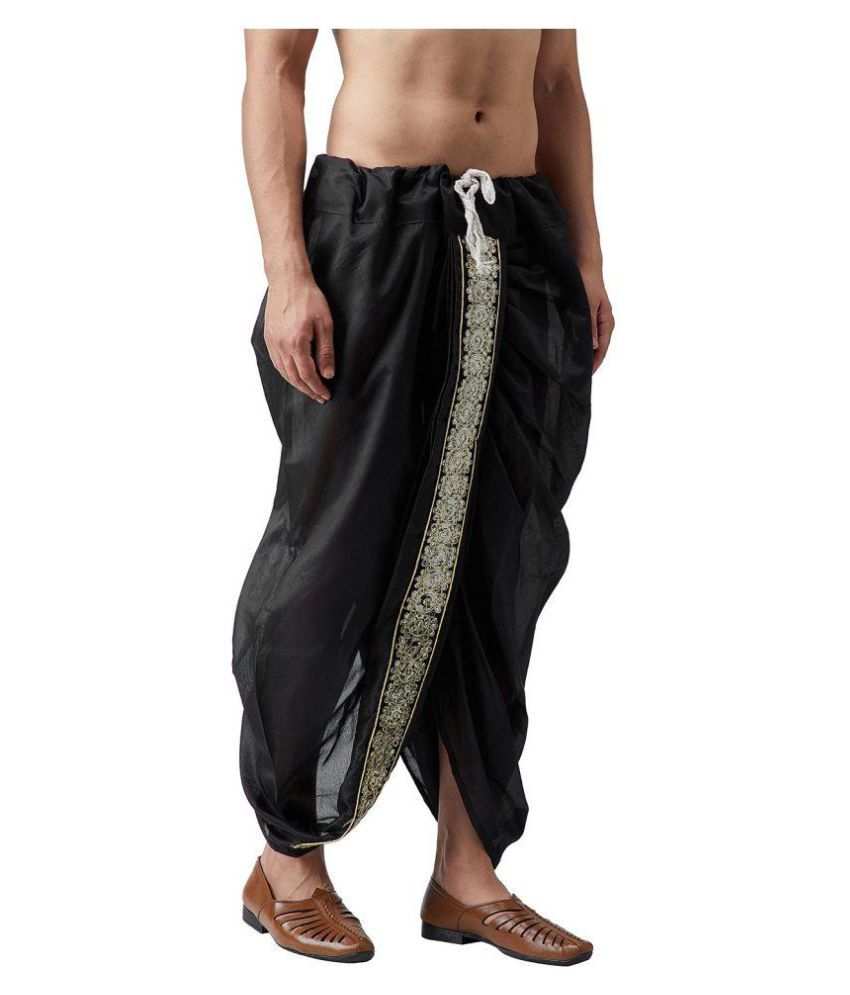 black dhoti and black shirt