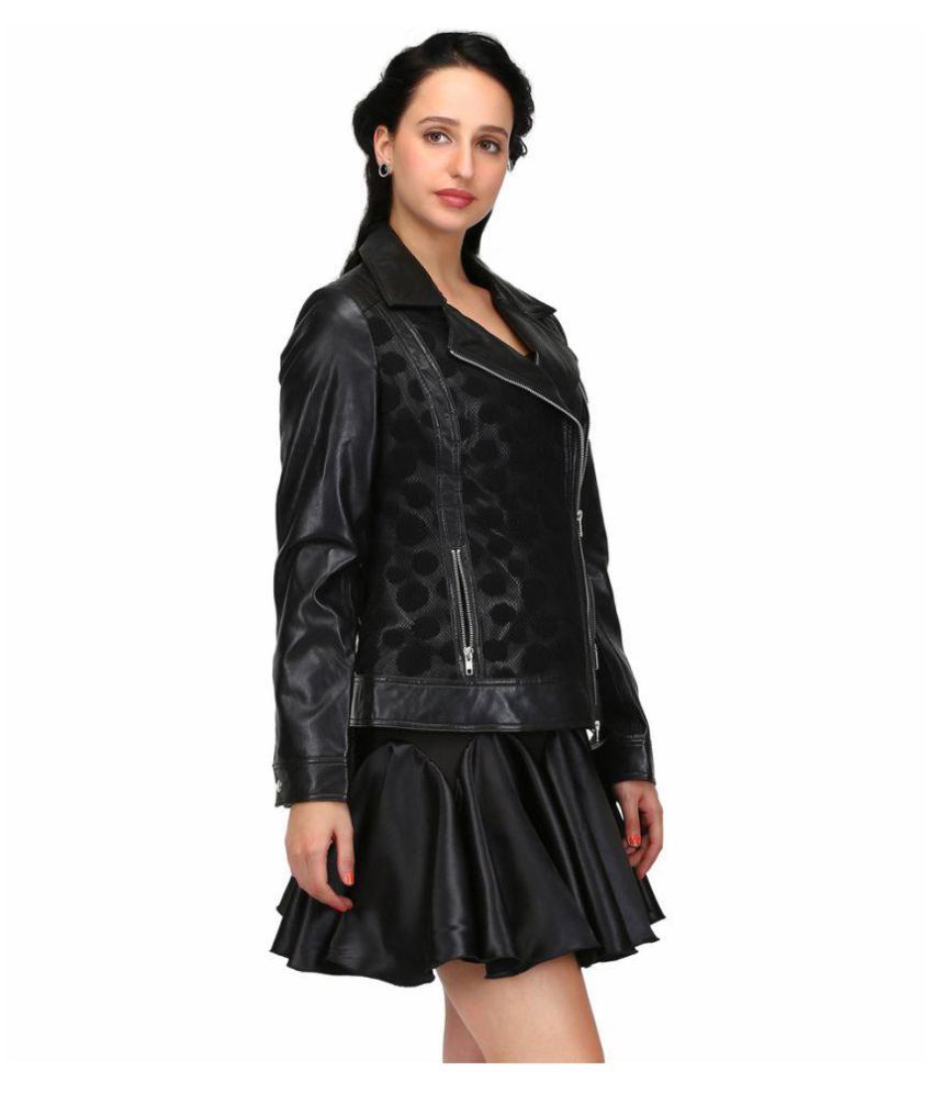 Buy Dusky Flower Leather Black Jackets Online at Best Prices in India ...