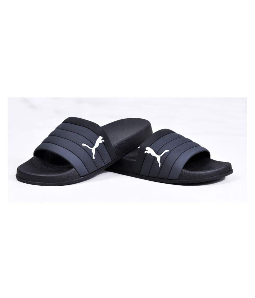 puma black thong flip flop