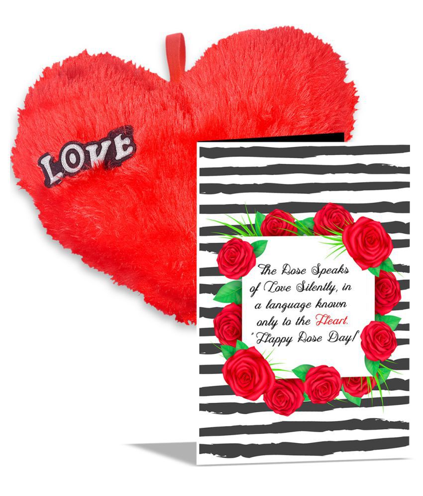 You're Lovely Rose Day Greeting Card & Red Heart Cushion Combo ...