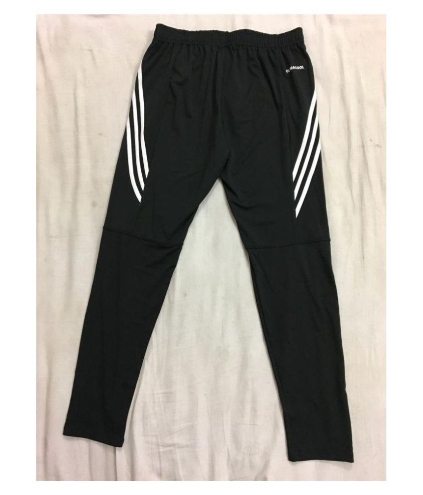 adidas black polyester lycra trackpants