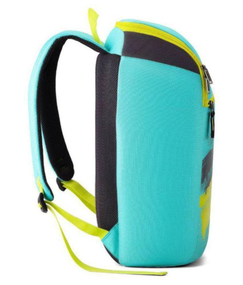 pink and turquoise backpack