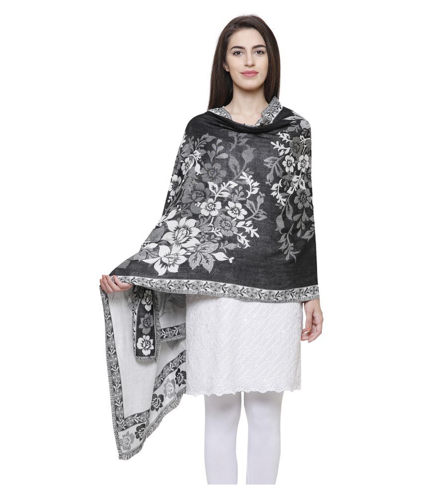 black floral shawl