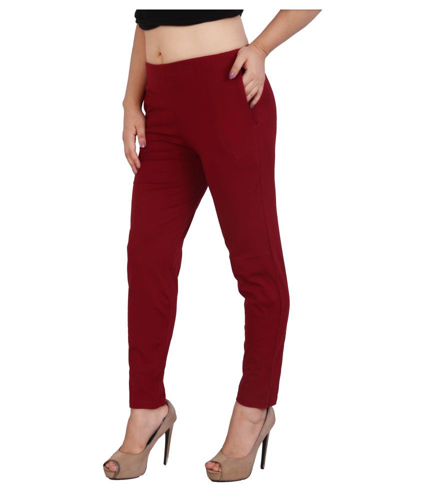 maroon jeggings