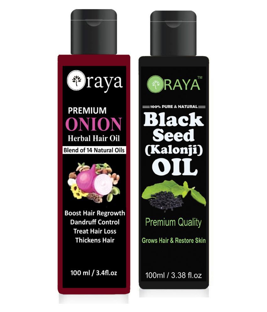     			ORAYA 100% Organic ONION Oil & Blackseed Oil For Treatment Oil- 200 ml Pack of 2