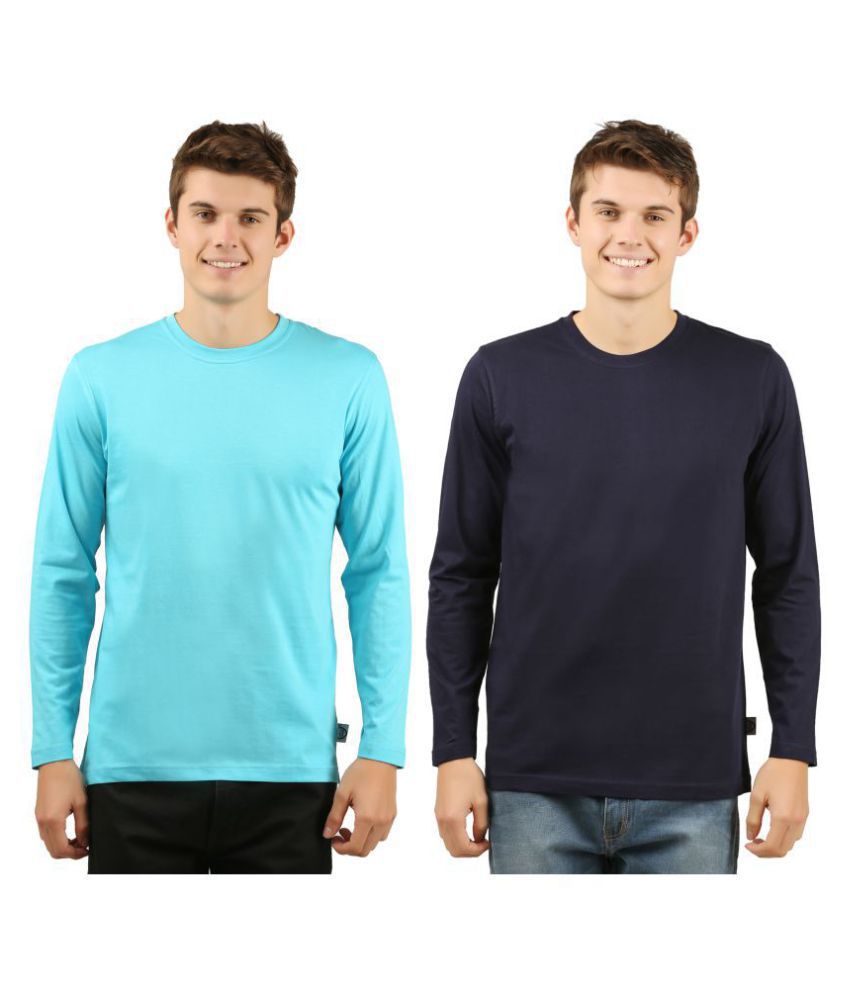     			Zebu Navy Blue Full Sleeve T-Shirt Pack of 2