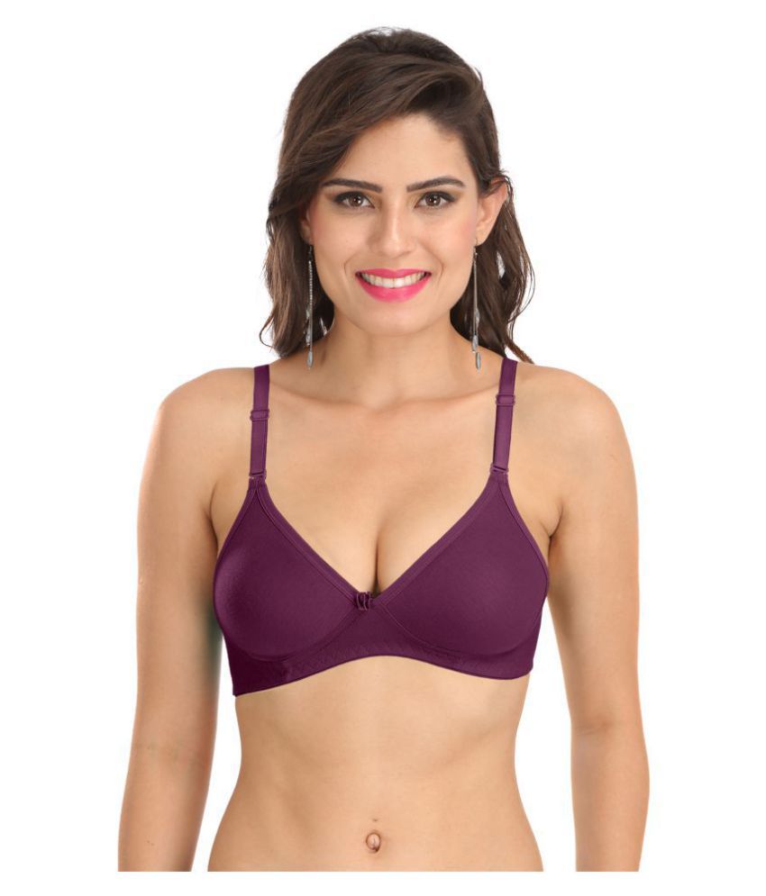 Sona - Purple Cotton Non - Padded Women's Everyday Bra ( Pack of 1 )