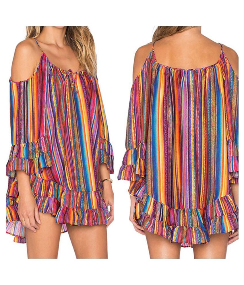 rainbow cover up dress