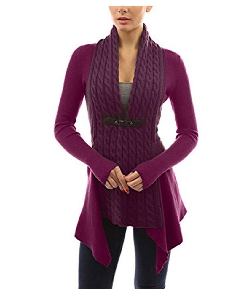 cable knit irregular hem cardigan